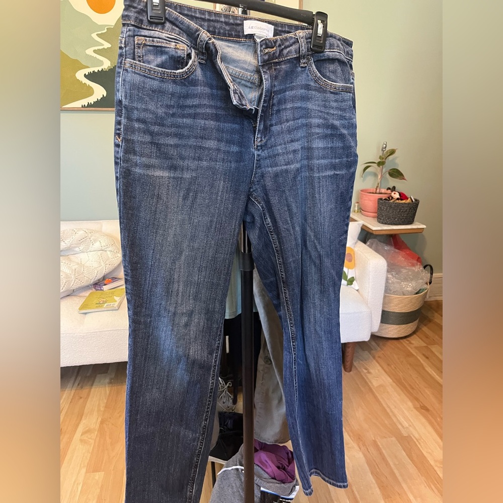 Liz Claiborne Straight Leg Dark Blue Jeans